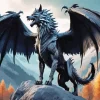 Wild Black Wolf Dragon Diamond Painting