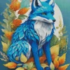 Aesthetic Fall Blue Fox Diamond Painting