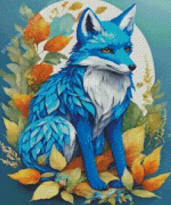 Aesthetic Fall Blue Fox Diamond Painting