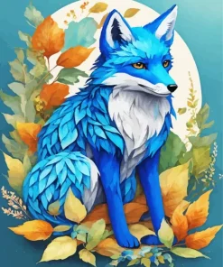 Aesthetic Fall Blue Fox Diamond Painting