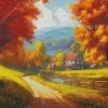 Aesthetic Fall House Art Diamond Painting