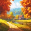 Aesthetic Fall House Art Diamond Painting