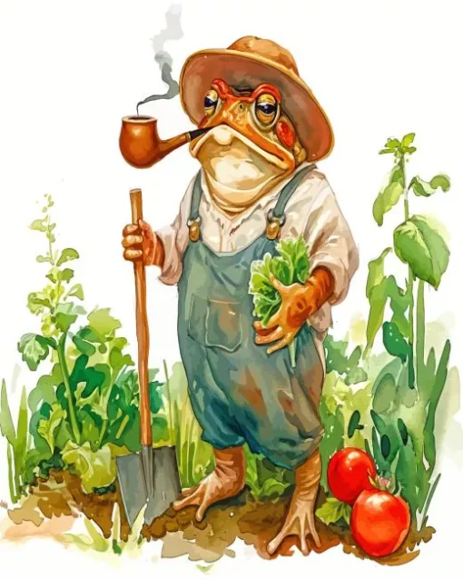 Aesthetic Farmer Frog Diamond Painting