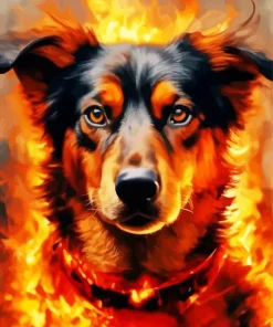 Aesthetic Fire Dog Diamond Painting