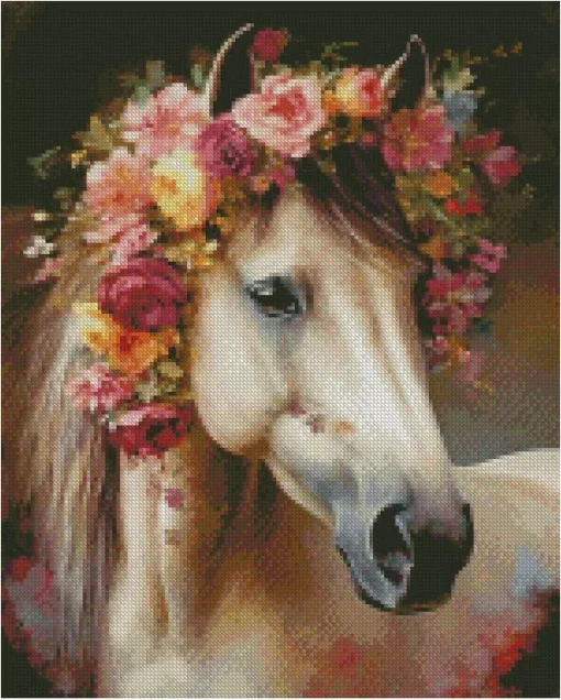 Aesthetic Floral Horse Diamond Painting