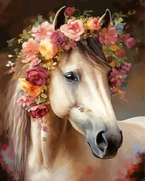 Aesthetic Floral Horse Diamond Painting