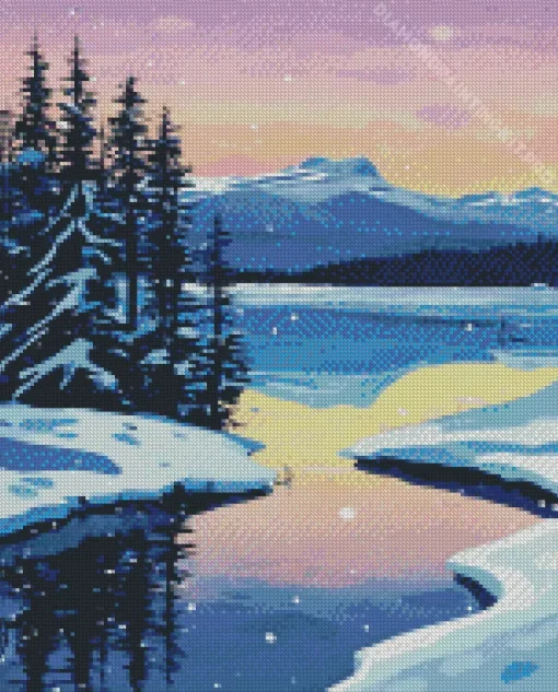 Aesthetic Frozen Lake Diamond Painting