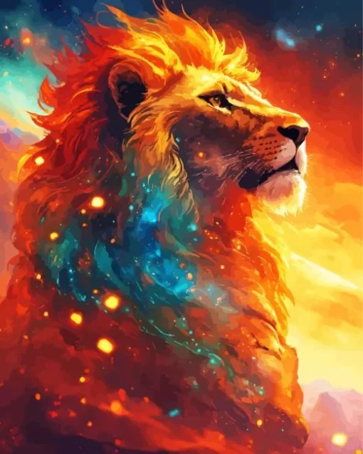 Aesthetic Galaxy Lion Art Diamond Painting