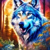 Aesthetic Galaxy Moon Wolf Diamond Painting