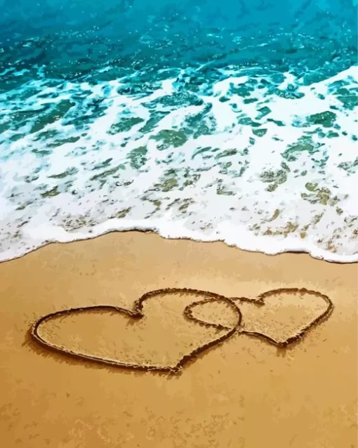 Beach Heart Diamond Painting