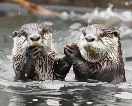 Beaver Holding Hands Diamond Painting
