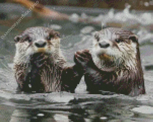 Beaver Holding Hands Diamond Painting