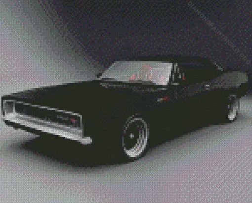 Black 1969 Charger Diamond Painting