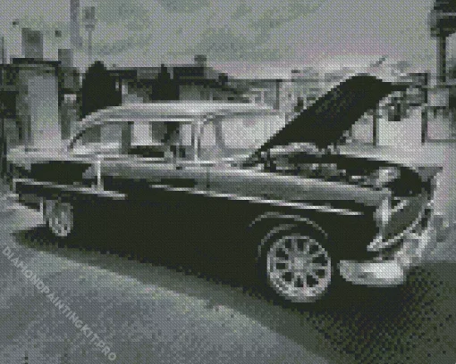 Black 55 Chevy Bel Air Diamond Painting