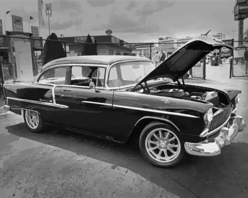 Black 55 Chevy Bel Air Diamond Painting
