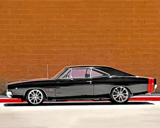 Black 69 Charger Diamond Painting