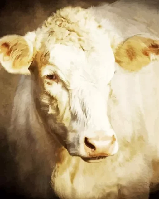 Blonde Cow Diamond Painting