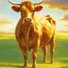 Blonde Cow In A Field Diamond Painting