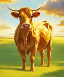 Blonde Cow In A Field Diamond Painting