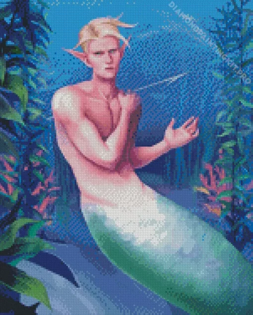 Blonde Merman Diamond Painting