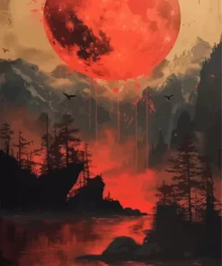 Blood Moon Art Diamond Painting