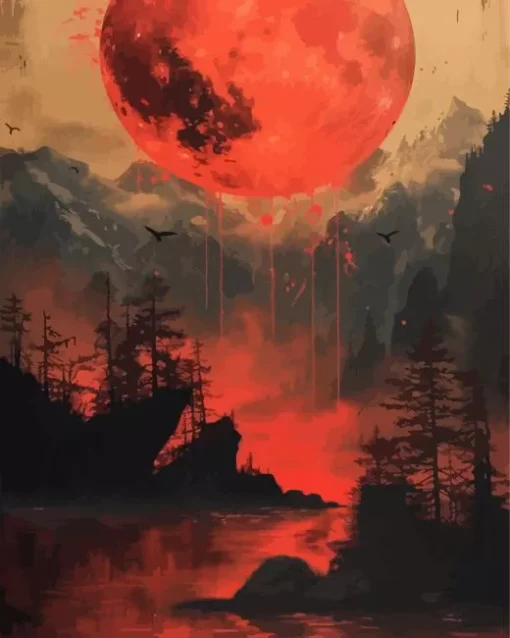 Blood Moon Art Diamond Painting