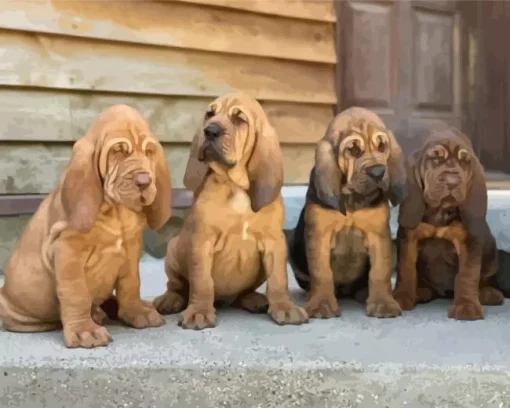 Bloodhound Puppies Diamond Painting