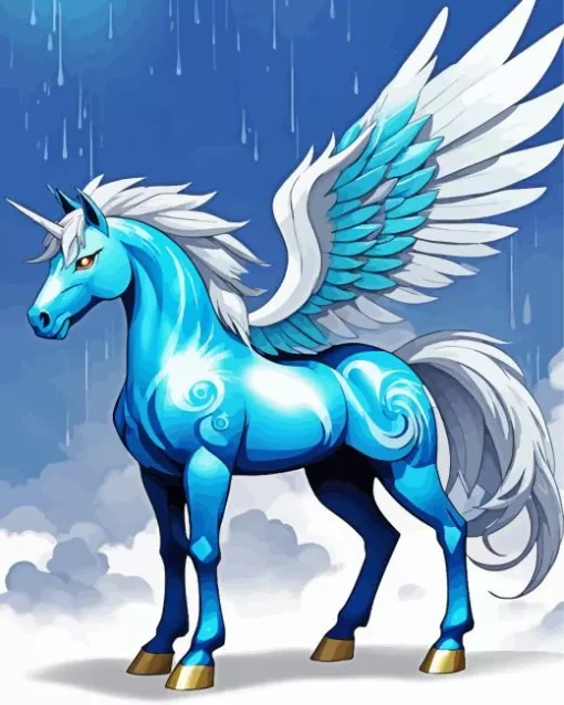 Blue And White Unicorn Diamond Painting