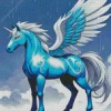 Blue And White Unicorn Diamond Painting