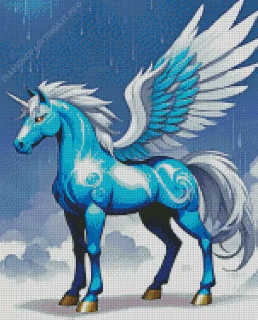 Blue And White Unicorn Diamond Painting