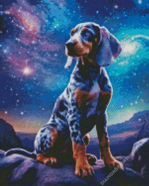 Blue English Coonhound Dog Diamond Painting