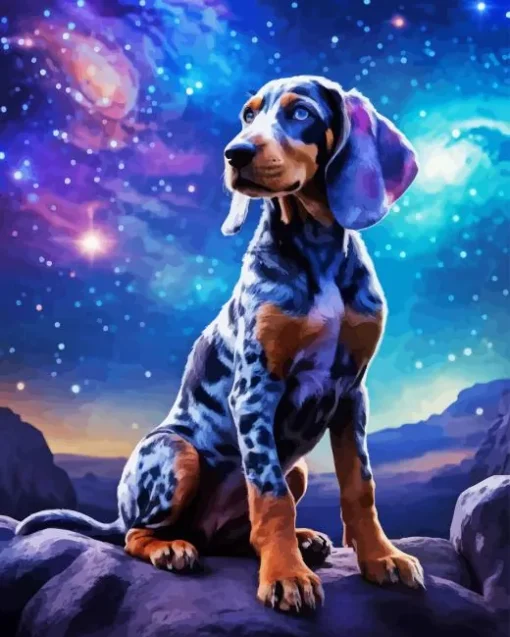 Blue English Coonhound Dog Diamond Painting