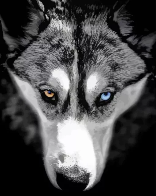 Blue Eye Husky Dog Diamond Painting