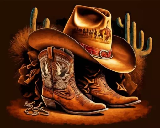 Boots And Cowboy Hat Diamond Painting