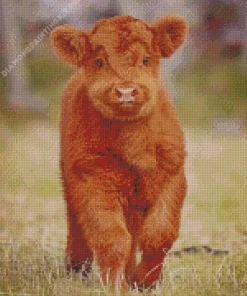 Brown Fluffy Cow Diamond Painting