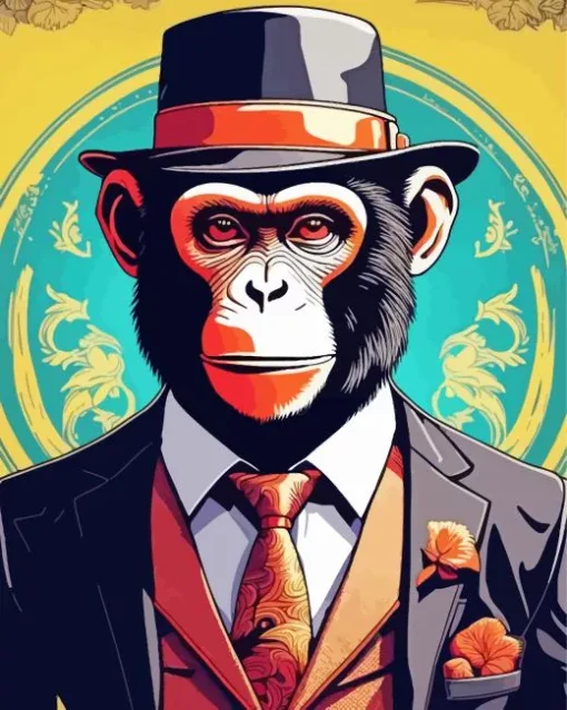 Cool Gangster Monkey Diamond Painting