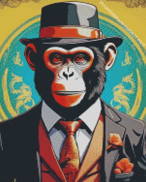 Cool Gangster Monkey Diamond Painting