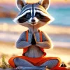 Cute Raccoon Doing Yoga Diamond Painting