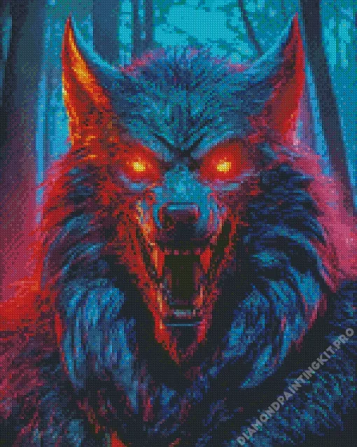 Evil Black Wolf Diamond Painting