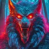 Evil Black Wolf Diamond Painting