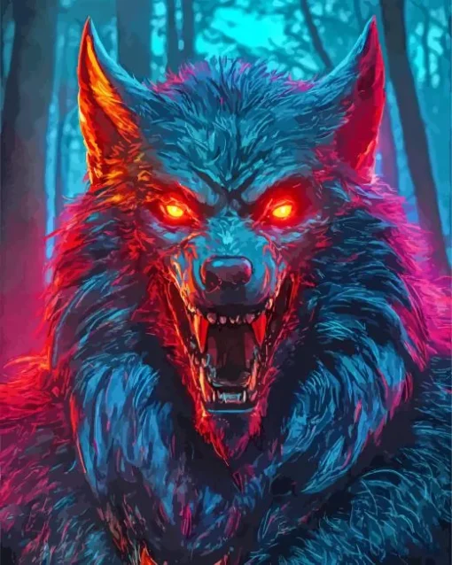 Evil Black Wolf Diamond Painting