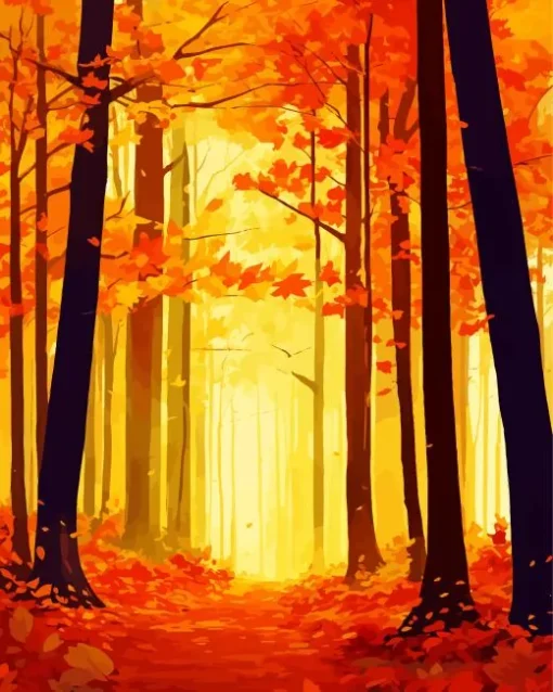 Fall Forest Art Diamond Painting