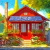 Farmhouse Red Illustration Diamond Painting