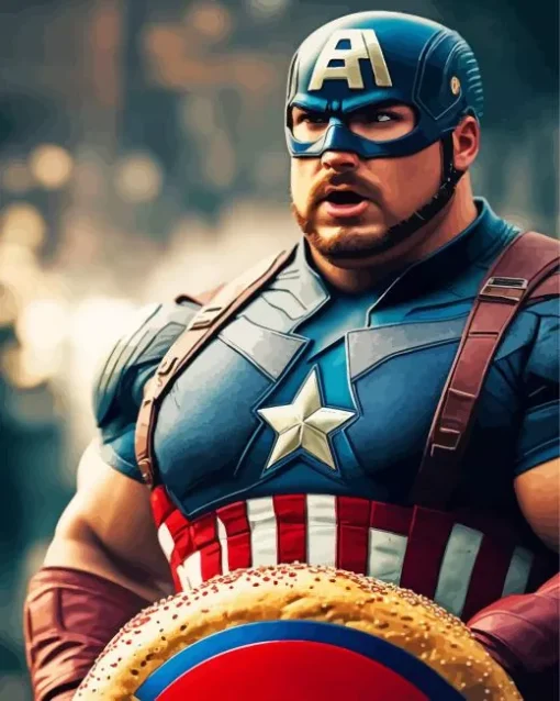 Fat Captain America Diamond Painting