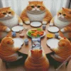 Fat Cats Family Diamond Painting