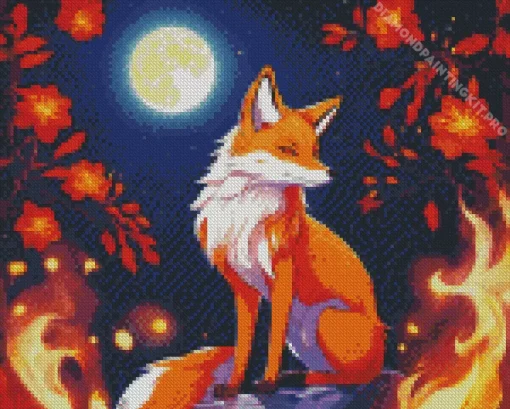 Firey Fox Art Diamond Painting