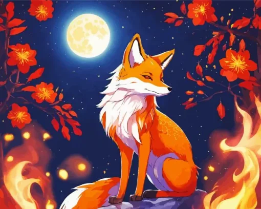 Firey Fox Art Diamond Painting