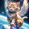 Flying Cat With Wings Diamond Painting