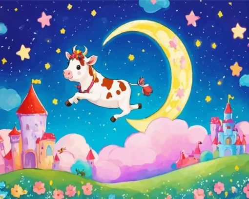 Flying Cow Nursery Style Diamond Painting