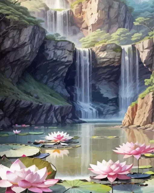 Forest Waterfall Art Diamond Painting